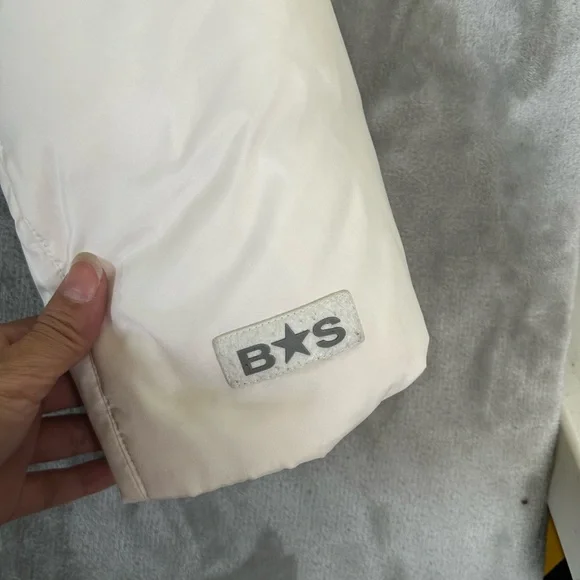 Bebe sport white down filled puffer jacket with rabbit fur lined removable hood - Picture 2 of 16